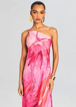 Retrofete Abira One Shoulder Long Dress Pink Best Sale