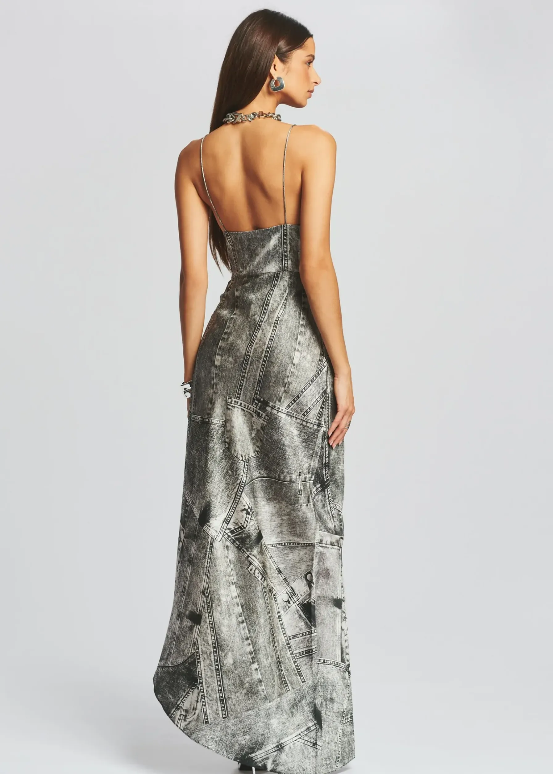 Retrofete Acadia Silk Dress Black Acid Denim Outlet