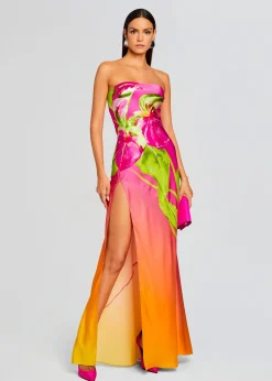Retrofete Aiyanna Silk Dress Ombre Anthurium Discount