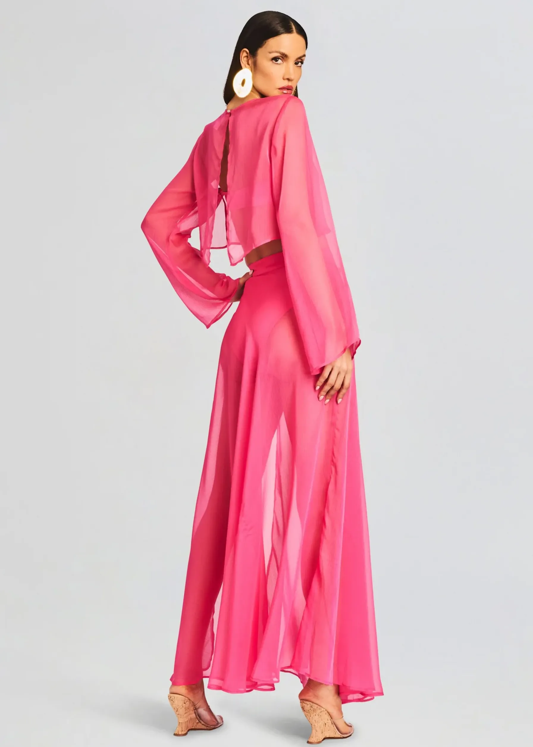 Retrofete Alaia Long Slit Skirt Rose Blossom Online
