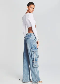 Retrofete Alejandra Cargo Pant Vintage Celeste Hot