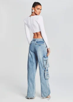 Retrofete Alejandra Cargo Pant Vintage Celeste Fashion