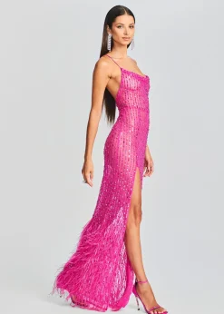 Retrofete Alessandra Embellished Dress Knockout Pink Hot