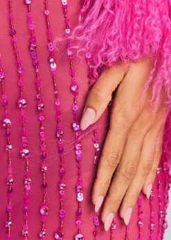 Retrofete Alessandra Embellished Dress Knockout Pink Fashion