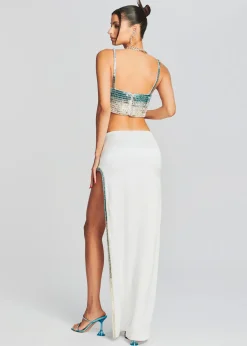 Retrofete Aline Skirt White/Blue Discount