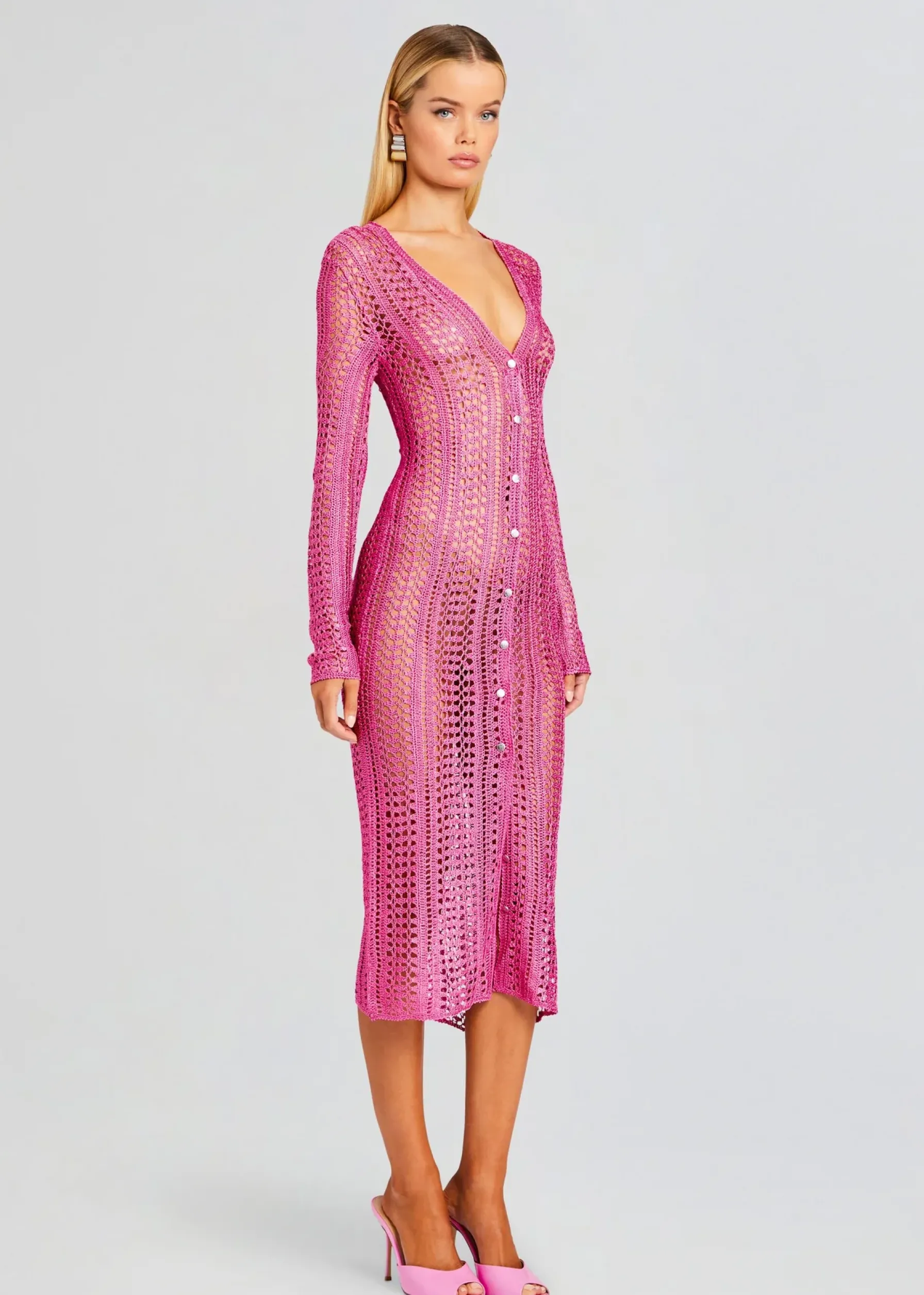Retrofete Allison Crochet Cardigan Malibu Pink Cheap