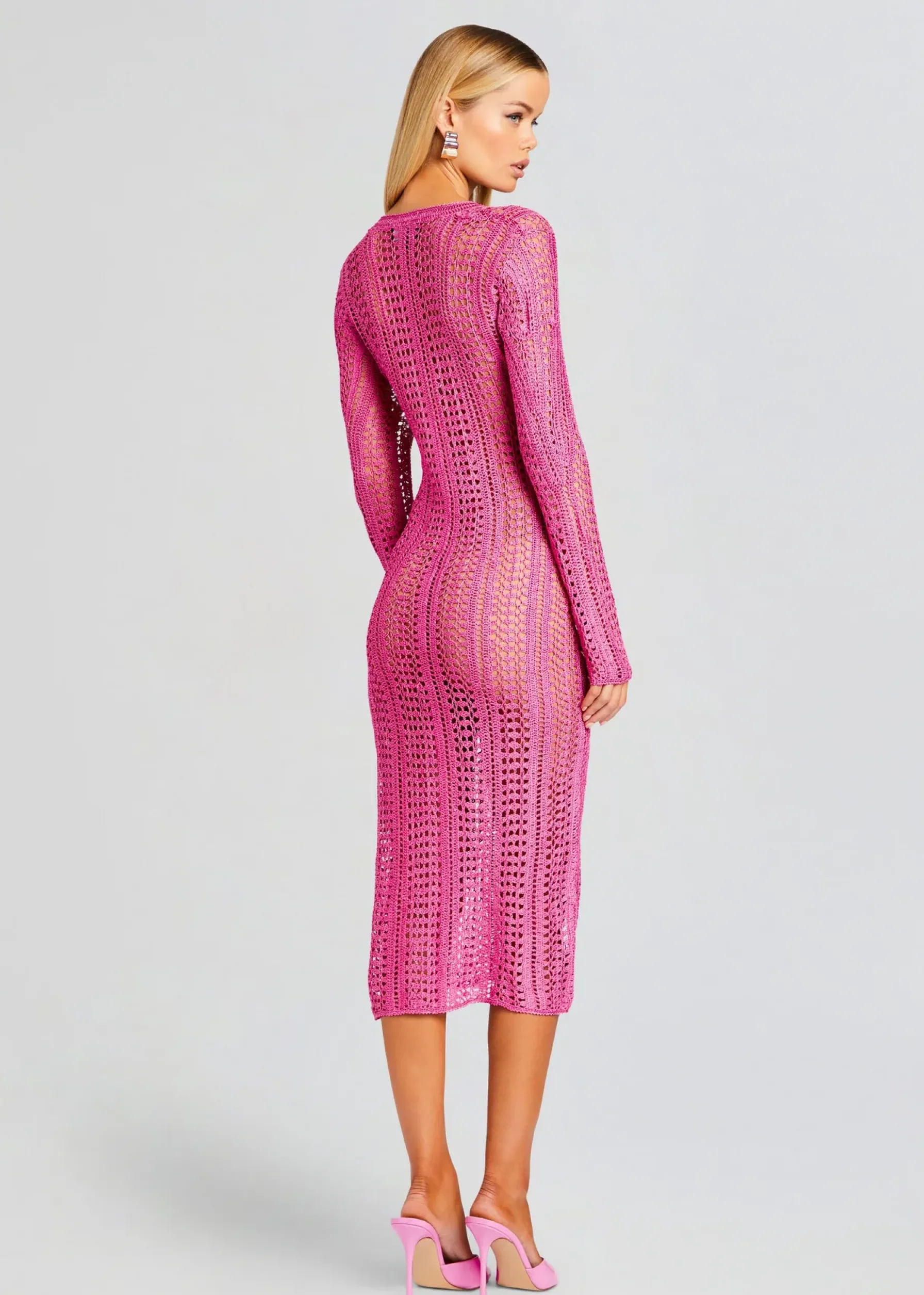 Retrofete Allison Crochet Cardigan Malibu Pink Cheap