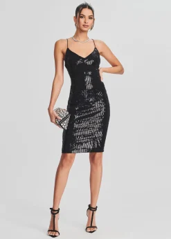 Retrofete Amber Sequin Knit Dress Black Store
