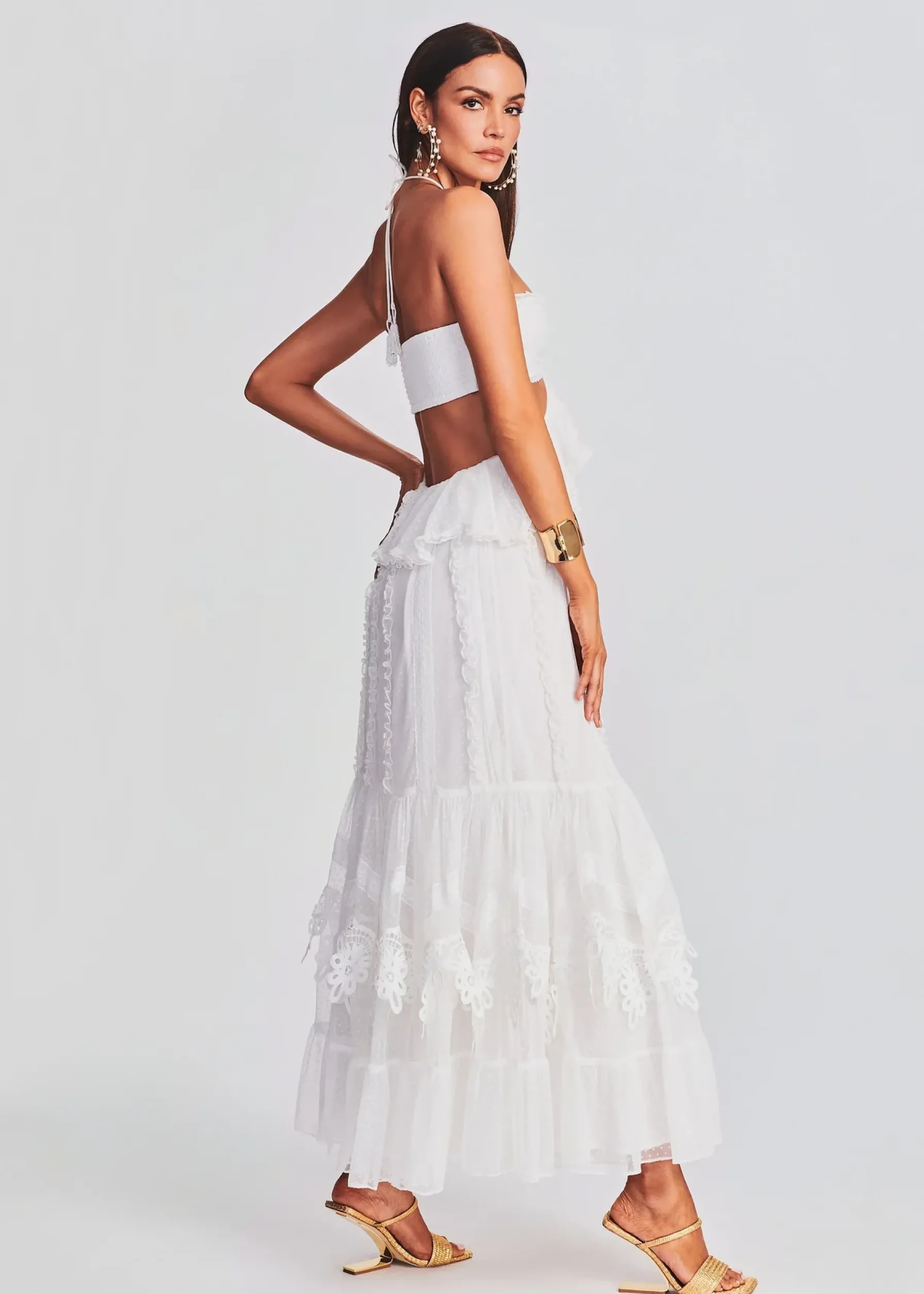 Retrofete Ame Long Dress Off White Sale