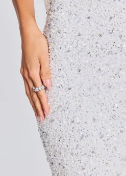 Retrofete Andie Sequin Dress White New