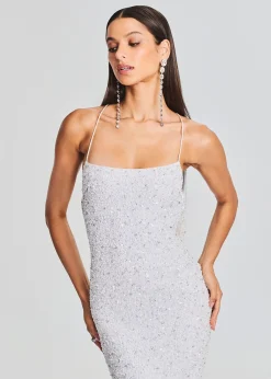 Retrofete Andie Sequin Dress White New