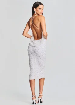 Retrofete Andie Sequin Dress White Clearance