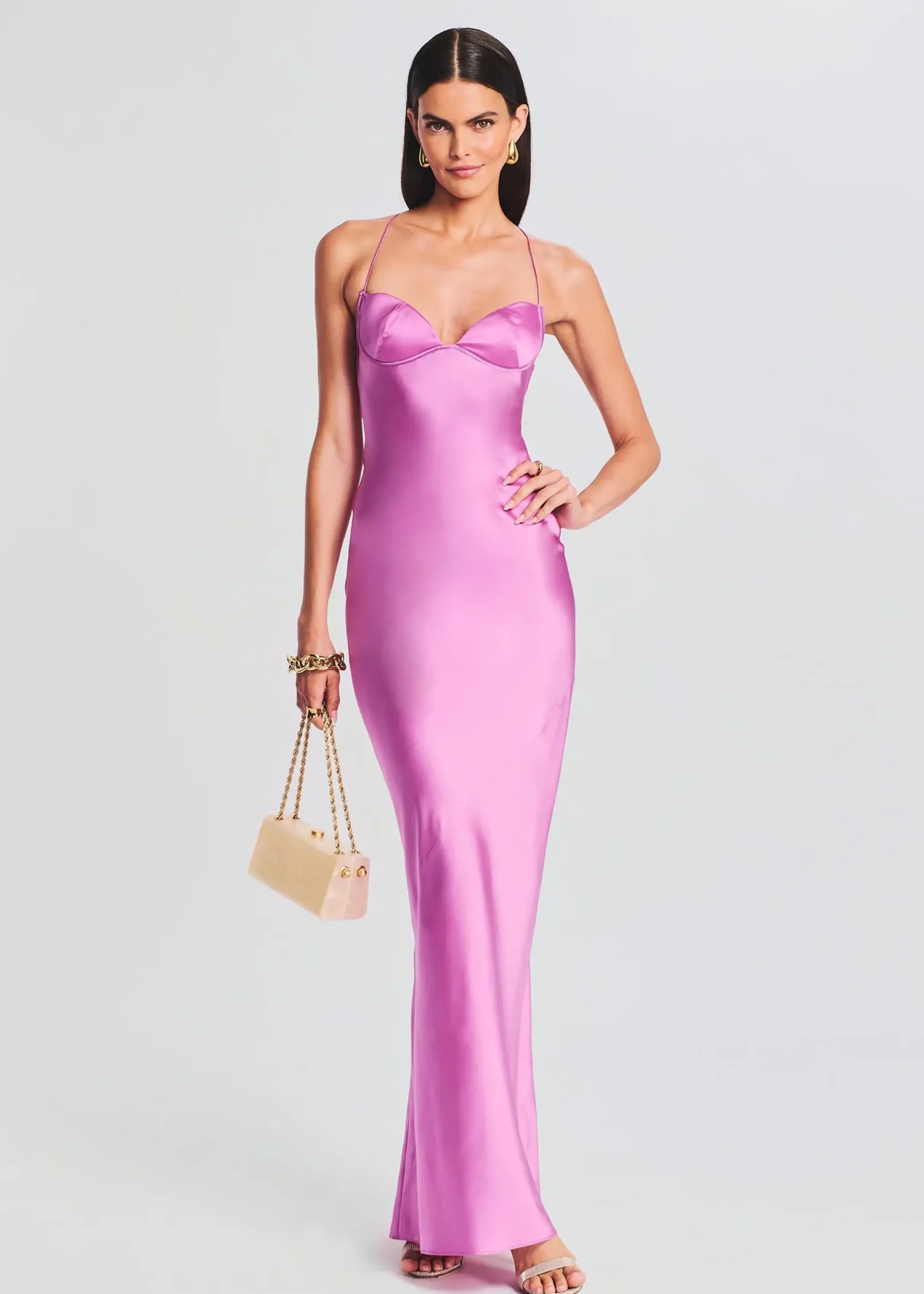Retrofete Andie Silk Gown Rose Bud Shop