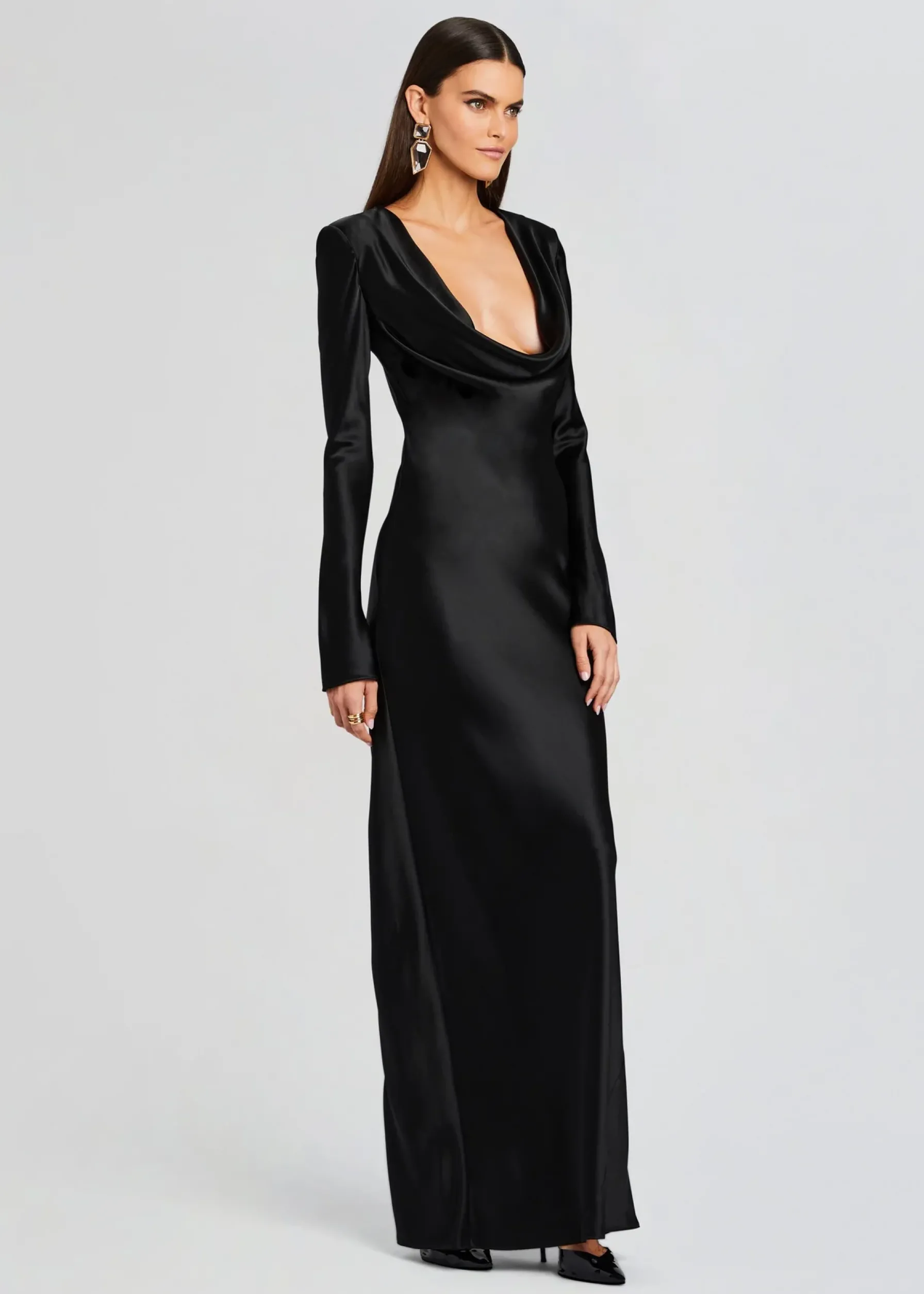 Retrofete Anna Cowl Evening Dress Black Cheap