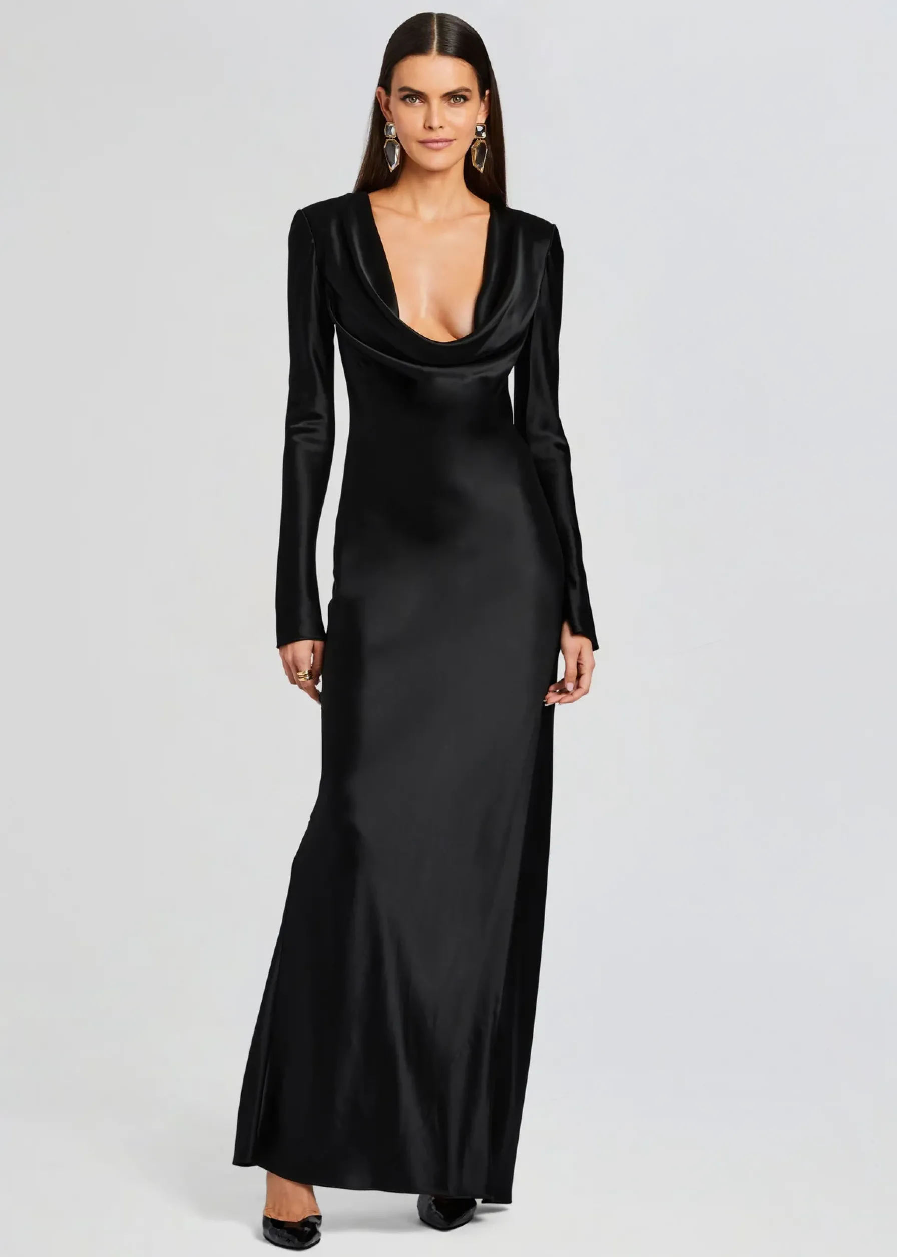 Retrofete Anna Cowl Evening Dress Black Cheap