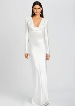 Retrofete Anna Cowl Evening Dress White Fashion