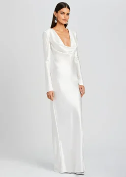 Retrofete Anna Cowl Evening Dress White Cheap