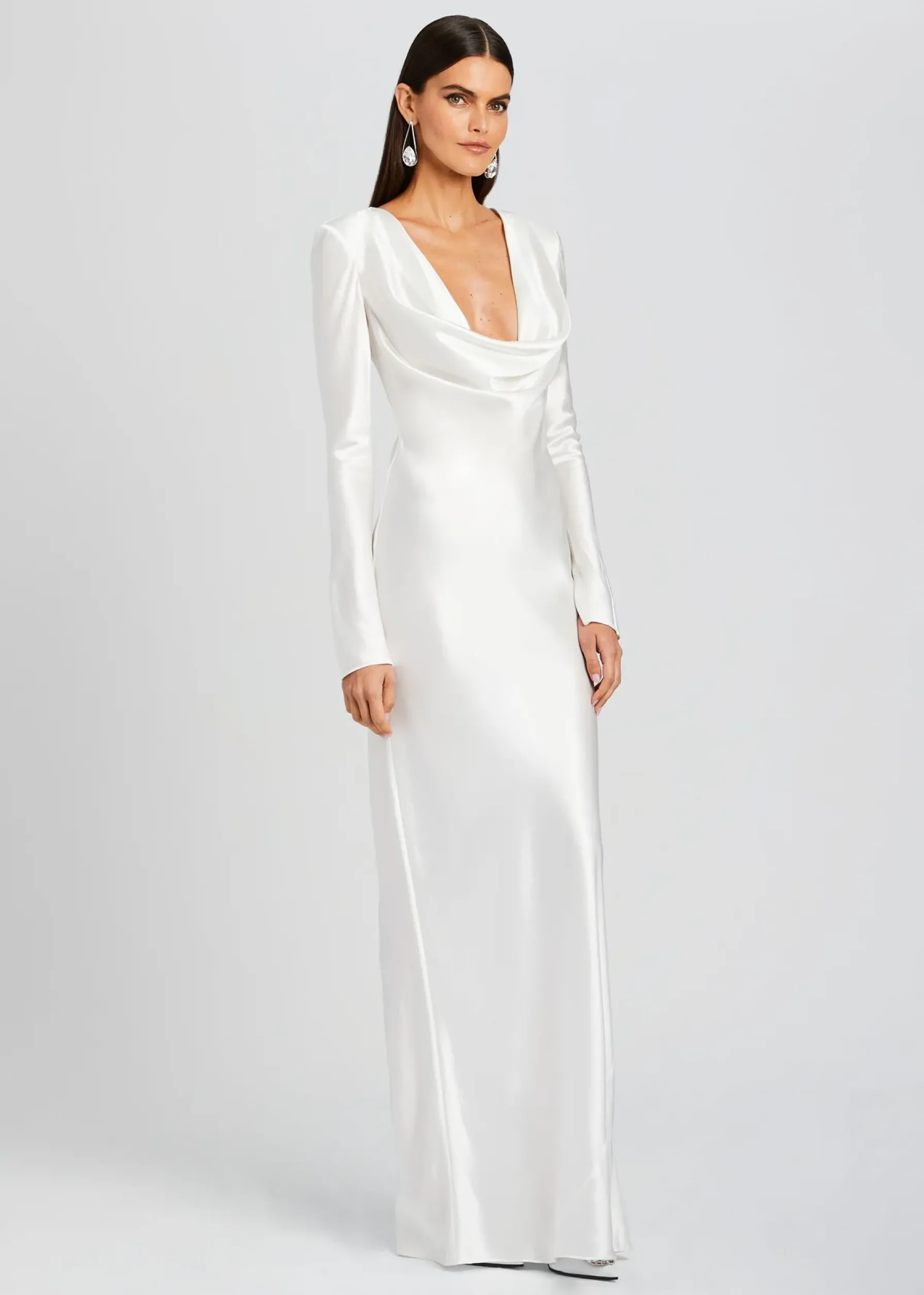 Retrofete Anna Cowl Evening Dress White Cheap