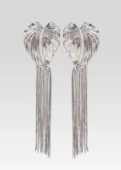 Retrofete Anthurium Drop Crystal Earring Silver Clearance