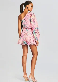 Retrofete April Mini Dress Pink Floral New