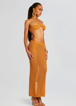 Retrofete Aria Knitted Skirt Tobacco Clearance