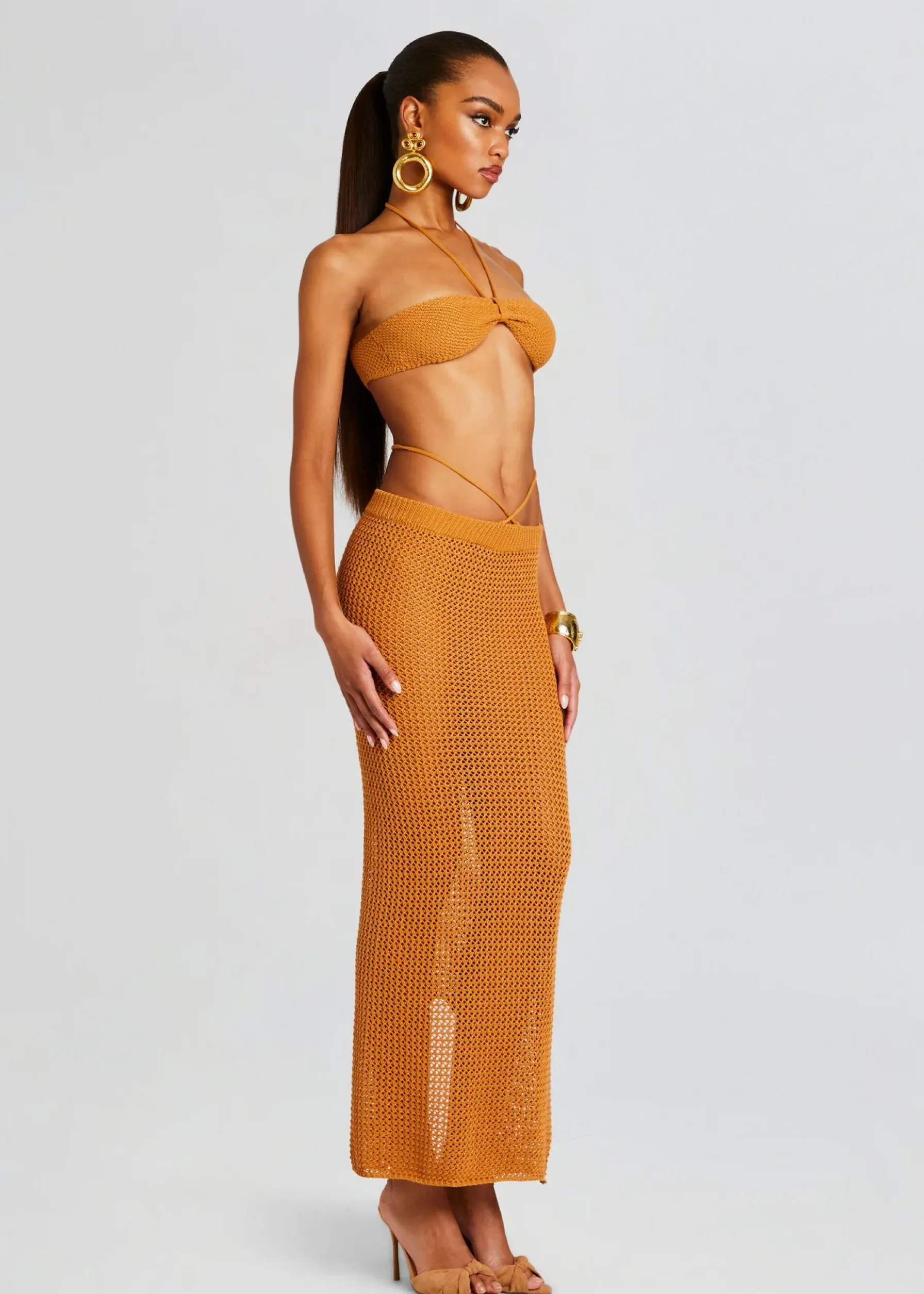 Retrofete Aria Knitted Top Tobacco Flash Sale