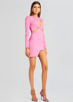 Retrofete Ariel Long Sleeve Mini Dress Pink Fashion