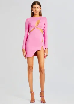 Retrofete Ariel Long Sleeve Mini Dress Pink Discount