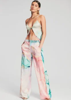 Retrofete Arlene Silk Top Watercolor Marble Cheap