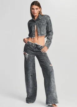 Retrofete Aston Wide Leg Jean Smoke Black Best