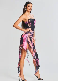 Retrofete Atlas Dress Tropical Leaf Best Sale