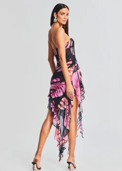 Retrofete Atlas Dress Tropical Leaf Outlet