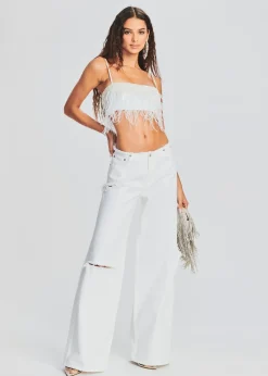 Retrofete August Feather Sequin Top White Shop