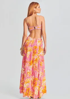 Retrofete Auril Long Dress Pink Hot