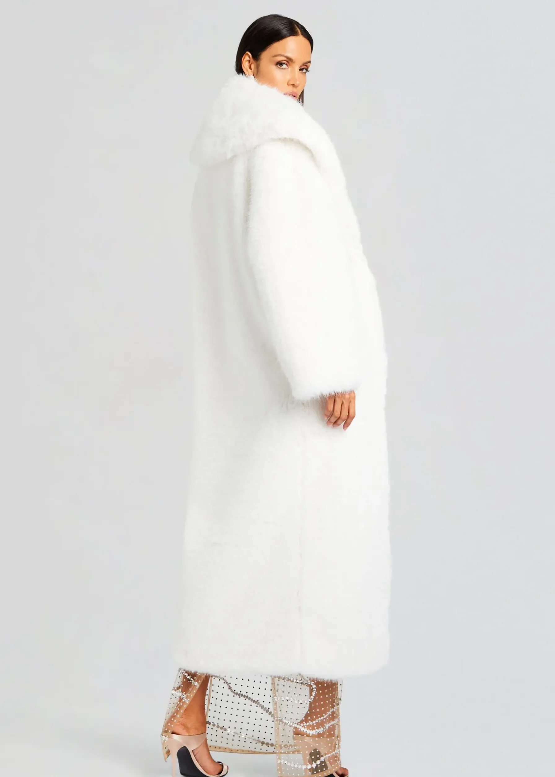 Retrofete Averie Faux Fur Coat White Flash Sale
