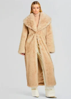 Retrofete Averie Faux Fur Coat Tannin Outlet
