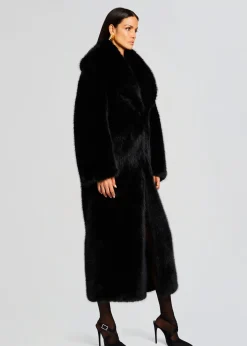 Retrofete Averie Faux Fur Coat Black Clearance