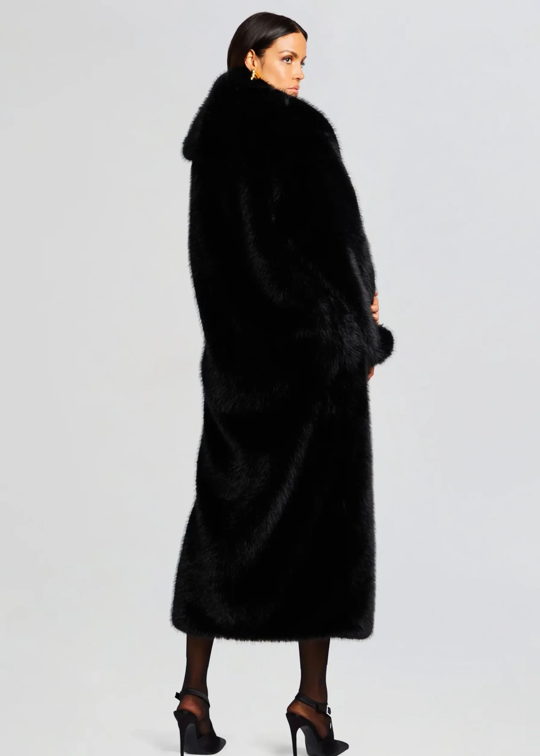 Retrofete Averie Faux Fur Coat Black Best Sale