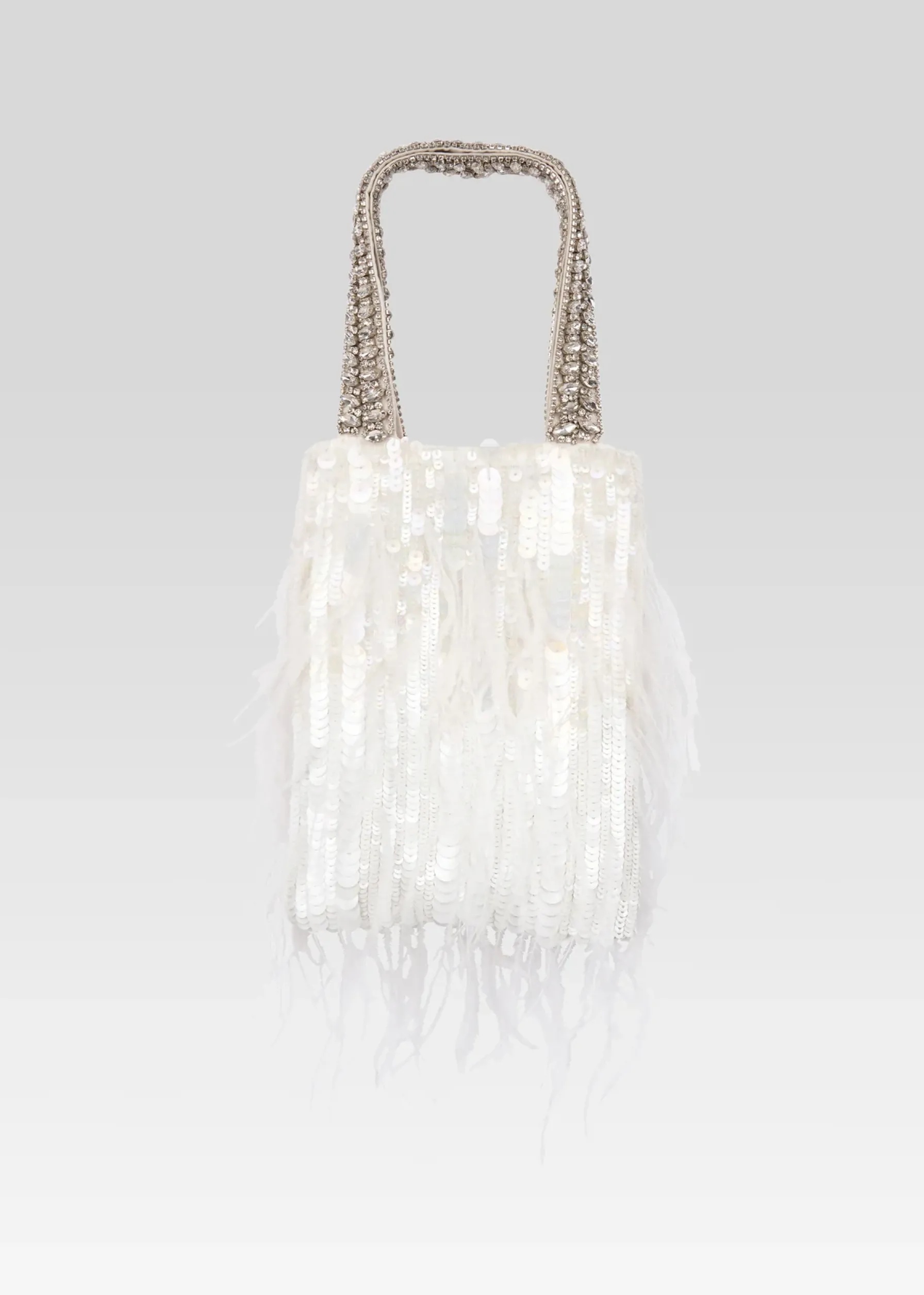Retrofete Avery Sequin Feather Bag White Feather Online