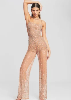 Retrofete Axel Sequin Jumpsuit Silver/Nude Hot