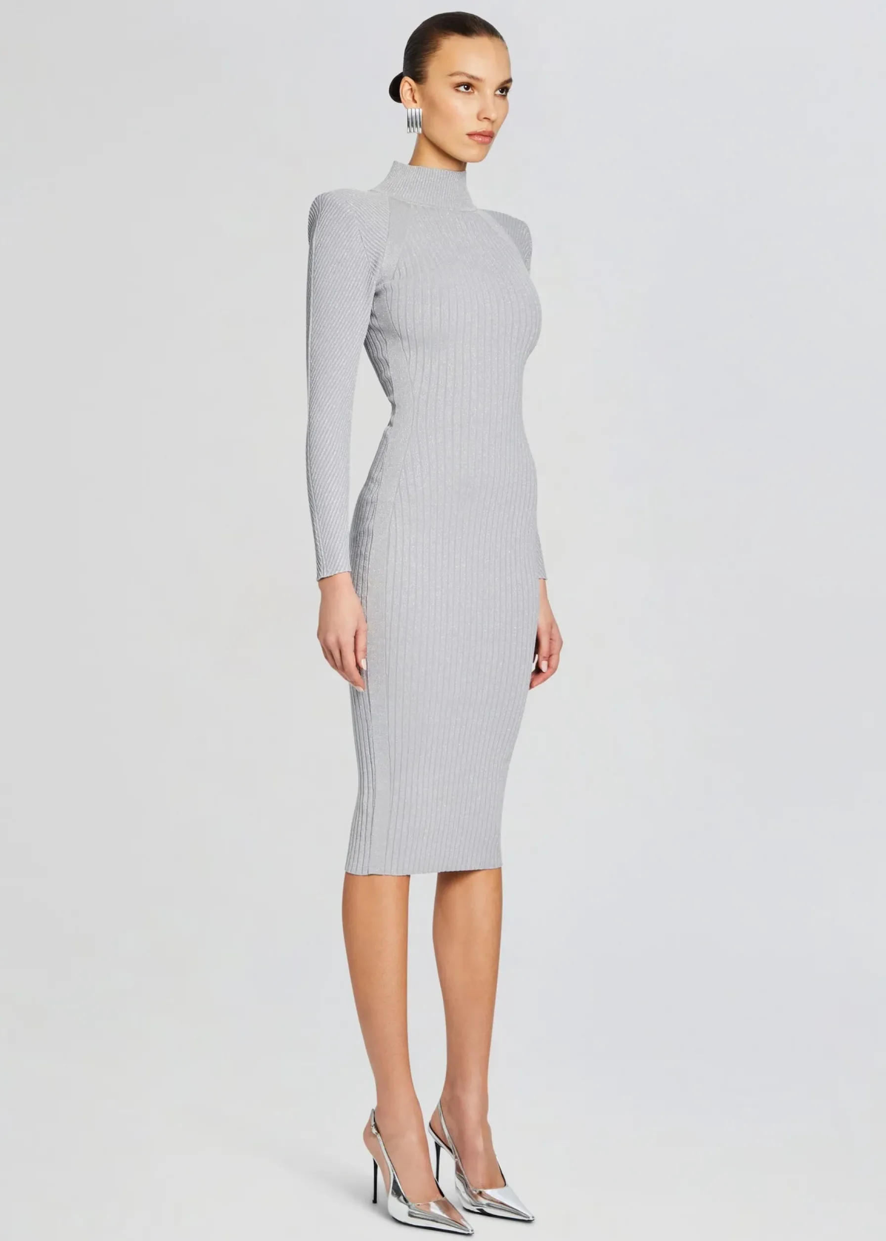 Retrofete Aylin Rib Knit Dress Silver Grey Best