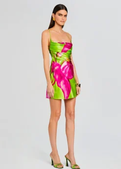 Retrofete Azura Silk Dress Lime Anthurium Cheap