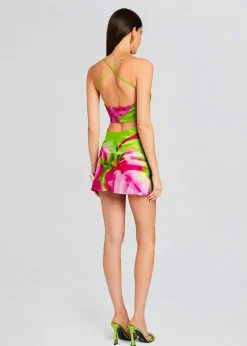 Retrofete Azura Silk Dress Lime Anthurium Cheap