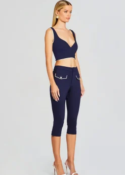 Retrofete Basil Capri Pant Navy New