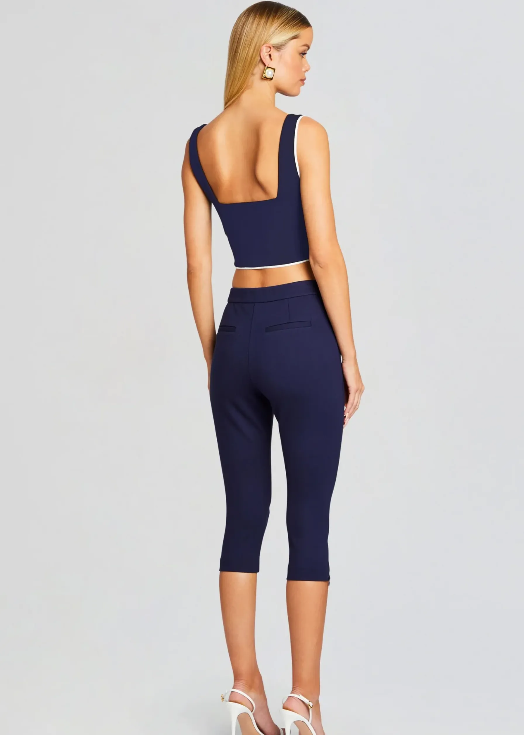 Retrofete Basil Capri Pant Navy New