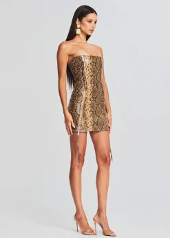 Retrofete Beatrice Leather Dress Tannin Snake Fashion