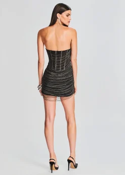 Retrofete Bianca Embellished Dress Black/Silver Outlet