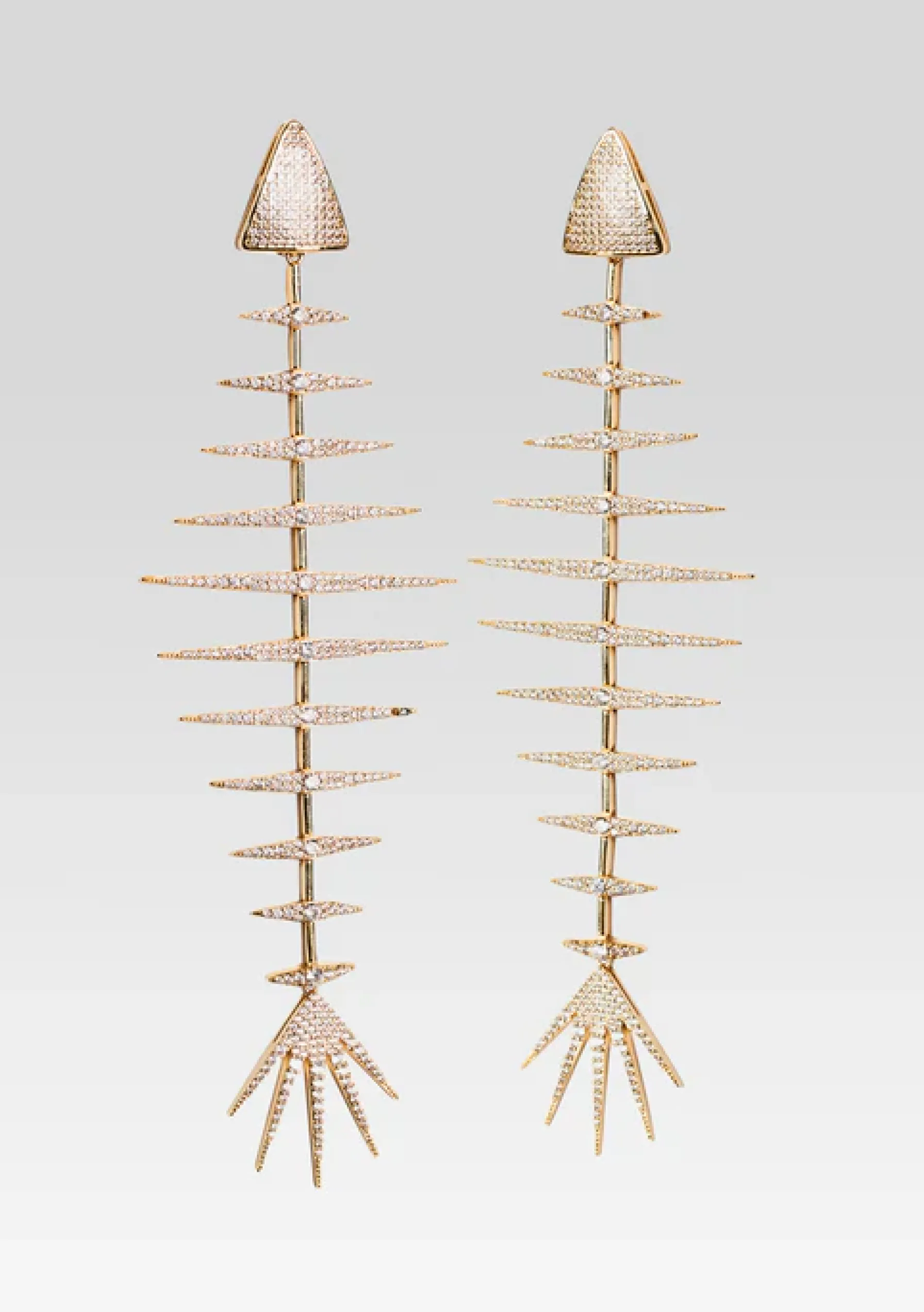 Retrofete Bimini Crystal Fish Bone Earrings Gold Store