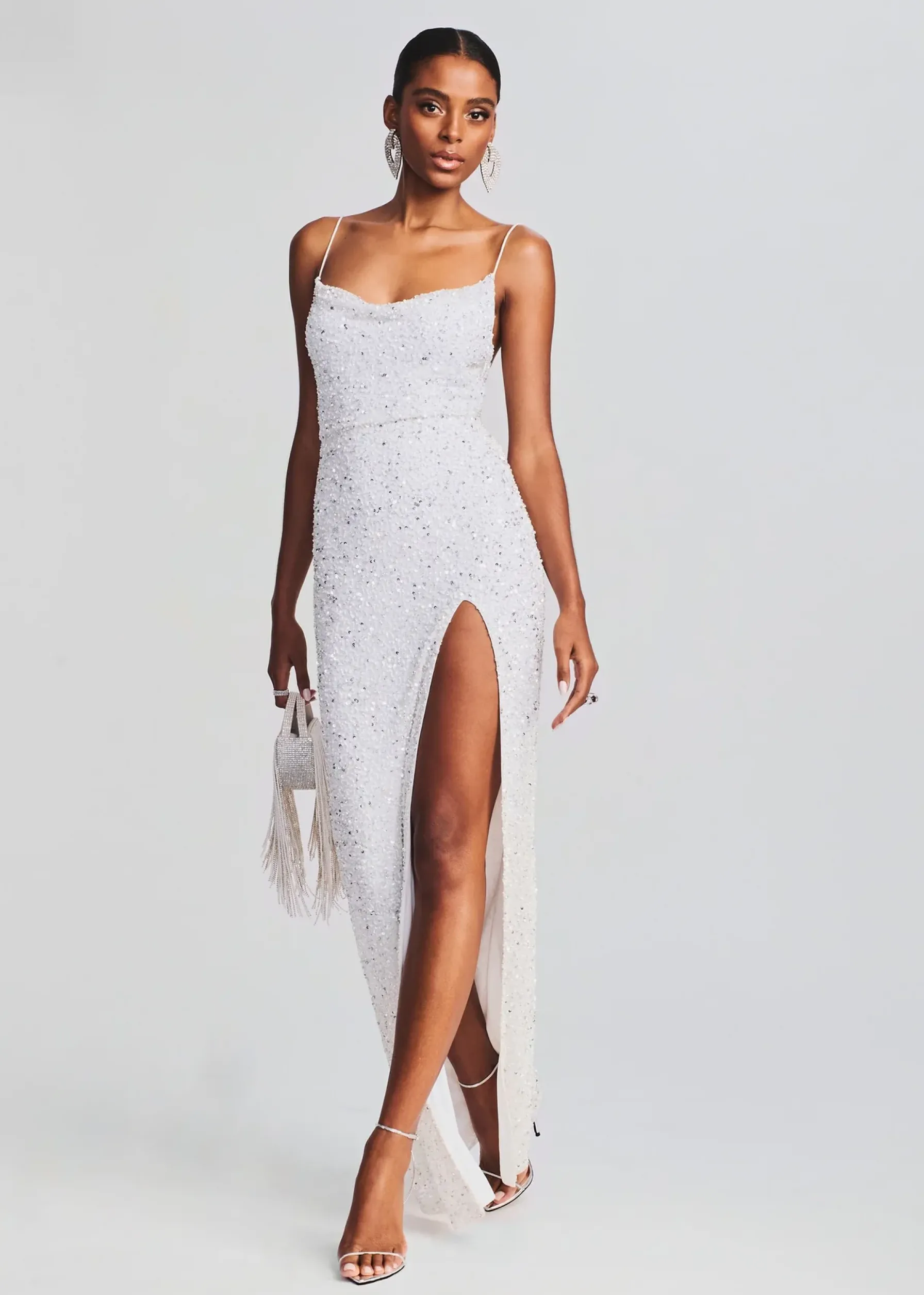 Retrofete Blair Sequin Dress Silver/White Cheap