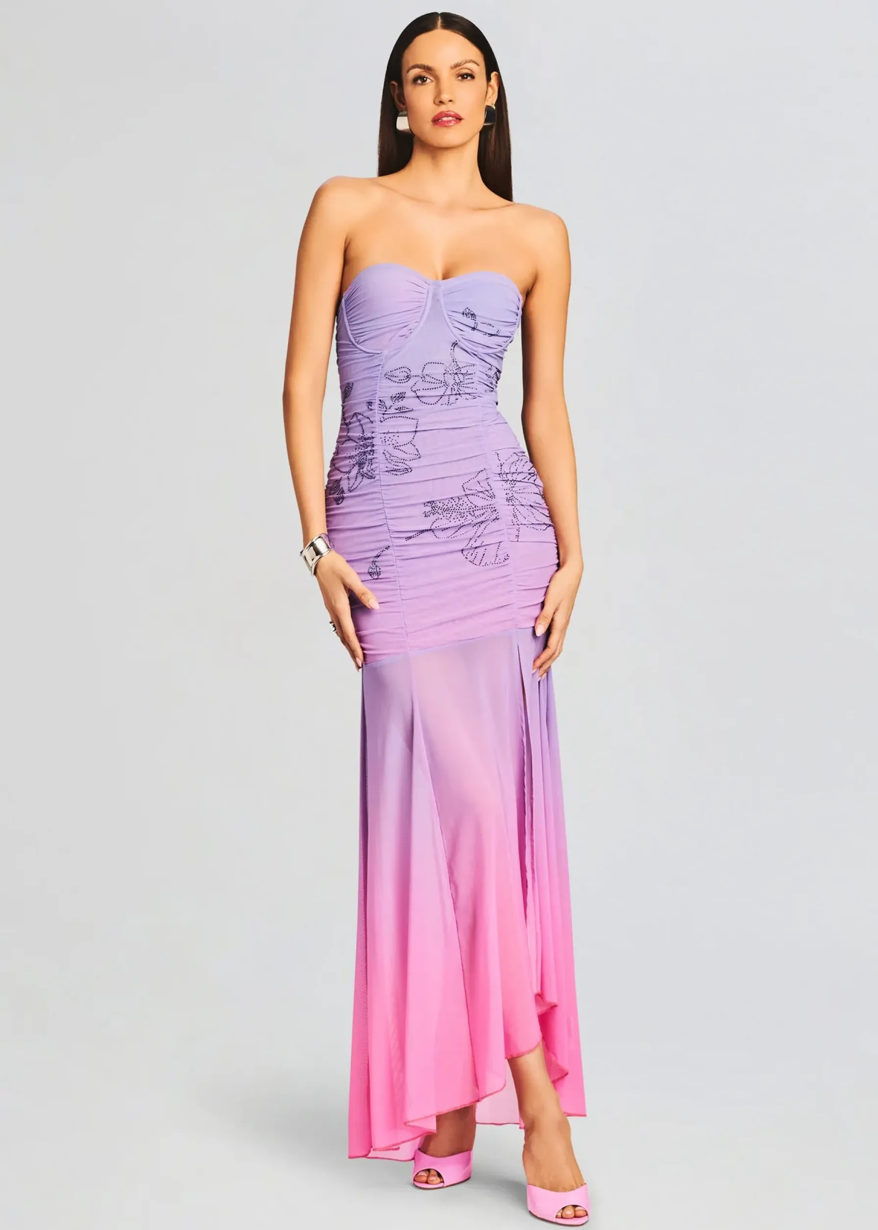 Retrofete Blake Long Dress Pink and Purple Cheap